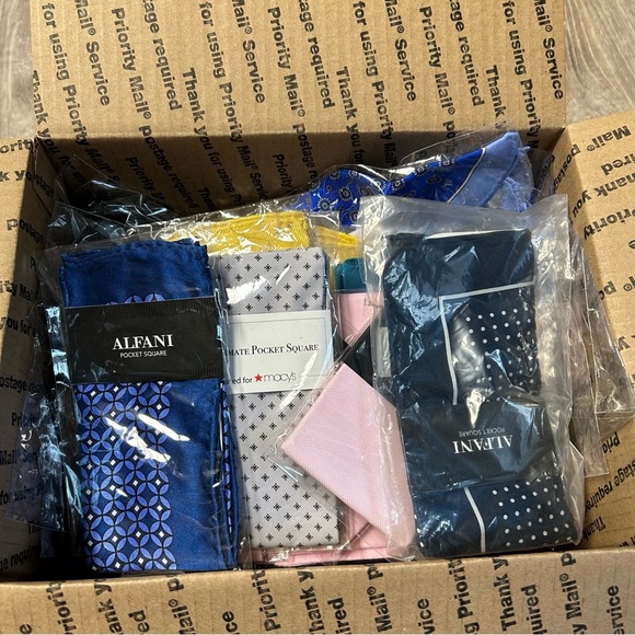 POCKET SQUARE BUNDLE NWT 32 PCS NORDSTROM RACK ALFANI BLACK BROWN 1826 EGARA MEN - Picture 1 of 17